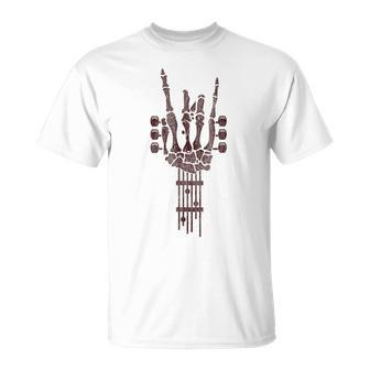 Skeleton Guitar Music Lover Rock And Roll Halloween T-Shirt - Monsterry AU