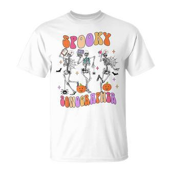 Spooky Sonographer Skeleton Halloween Costumes T-Shirt | Mazezy