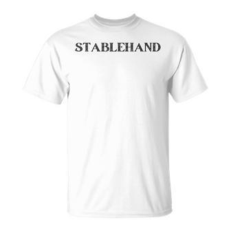 Stablehand Vintage Text Equestrian T-Shirt | Mazezy