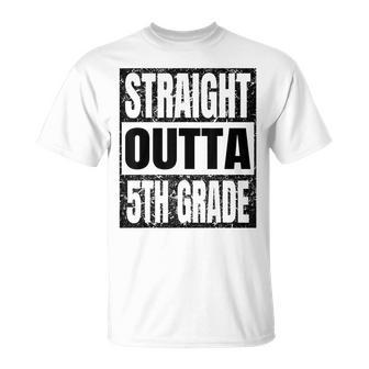 Straight Outta 5Th Grade Graduation Gifts Grad Class 2023 Unisex T-Shirt | Mazezy