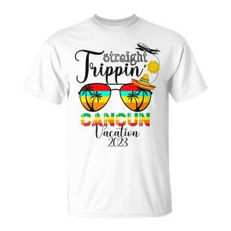 Straight Trippin Cancun Summer Vacation Family Travel Trip Unisex T-Shirt | Mazezy