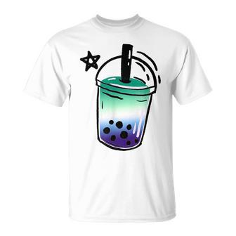 Subtle Mlm Pride Bubble Tea Lover Funny Lgbt Gay Male Flag Unisex T-Shirt | Mazezy