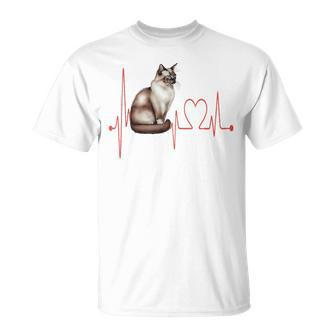 Suphalak Cat Heartbeat Ekg Cats Lover & Owner T-Shirt | Mazezy