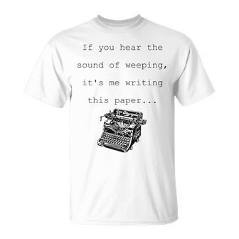 Tired Typist Typewriter Short Sleeve T-Shirt | Mazezy