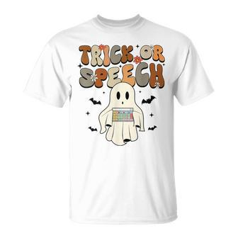 Trick Or Speech Halloween Speech Language Pathologist Slp T-Shirt - Seseable