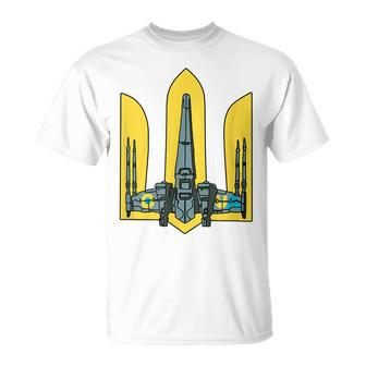 Tryzub Airplaine Ukraine Army Armed Force Zelensky President Unisex T-Shirt | Mazezy