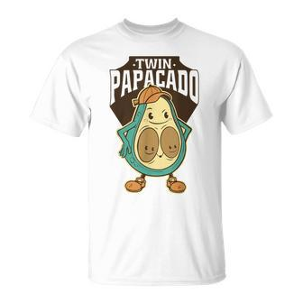Twin Papacado Avocado Father Dad Fathers Day Father Of Twins Gift For Mens Unisex T-Shirt | Mazezy