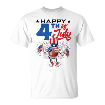 Uncle Sam Football Ball Fireworks Indepedence Day July 4Th Unisex T-Shirt | Mazezy CA