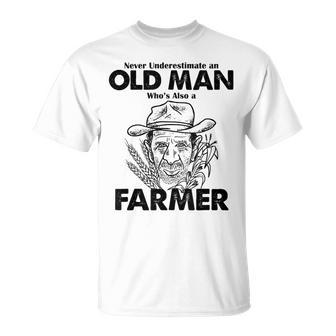 Never Underestimate A Farmer Farming T-Shirt - Seseable