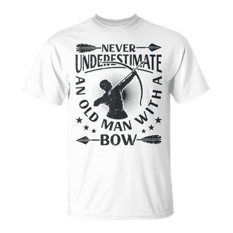 Never Underestimate An Old Man With A Bow Archery Archer Men T-Shirt - Thegiftio UK