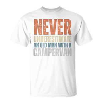 Never Underestimate An Old Man With A Campervan T-Shirt | Mazezy