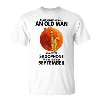 Never Underestimate An Old Man Who Love Saxophone T-Shirt | Mazezy