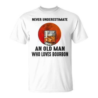 Never Underestimate An Old Man Who Loves Bourbon T-Shirt | Mazezy