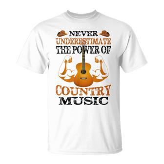 Never Underestimate The Power Of Country Music T-Shirt - Seseable