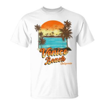Venice Beach California Summer Vacation Palm Trees Sunset California Gifts And Merchandise Funny Gifts Unisex T-Shirt | Mazezy
