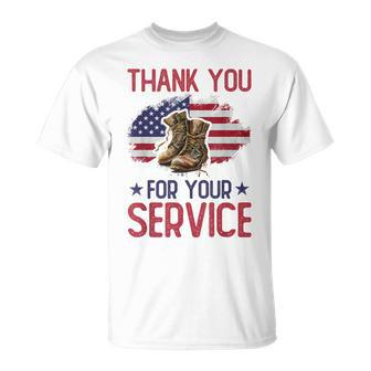 Veteran Thank You For Your Service Veteran's Day Usa T-Shirt - Seseable
