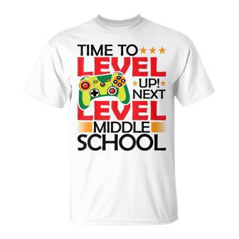 Video Gamer Graduation Time To Level Up Middle School T-shirt - Thegiftio UK