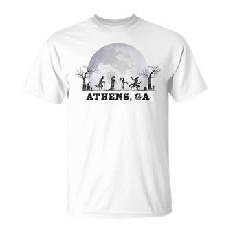 Vintage Halloween Full Moon In Athens Ga Retro Moon Funny Gifts Unisex T-Shirt | Mazezy