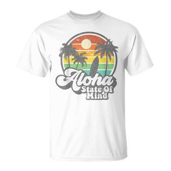Vintage Hawaii Aloha State Hawaiian Beach Surfing Surf T-Shirt | Mazezy