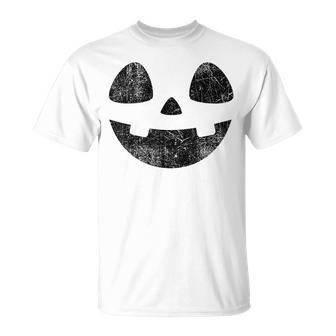 Vintage Jack O Lantern Pumpkin Face Halloween Costume Pumpkin Funny Gifts Unisex T-Shirt | Mazezy