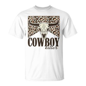 Vintage Punchy Cowboy Killers Wild Western Leopard Cowboy Unisex T-Shirt | Mazezy