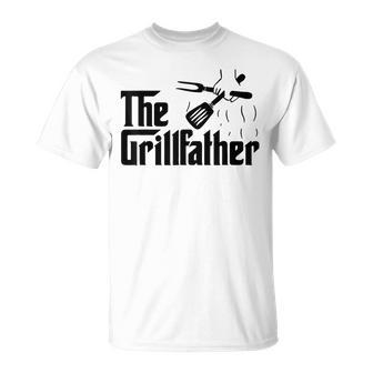 Vintage The Grillfather Funny Dad Bbq Grill Fathers Day Unisex T-Shirt - Seseable