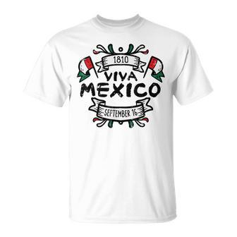 Viva Mexico September 16 1810 Mexican Independence Day T-Shirt | Mazezy