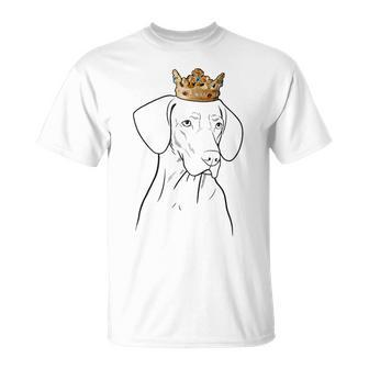 Vizsla Dog Wearing Crown T-Shirt | Mazezy