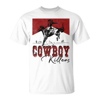 Western Cowboy Rodeo Punchy Cowboy Killers Cowboy Riding Rodeo Funny Gifts Unisex T-Shirt | Mazezy