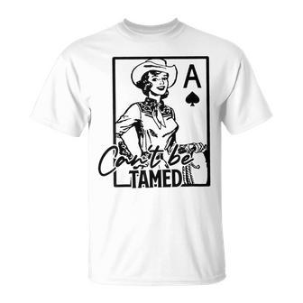 Western Texas Cowgirl Cant Be Tamed Barrel Racing Rodeo Mom Unisex T-Shirt | Mazezy