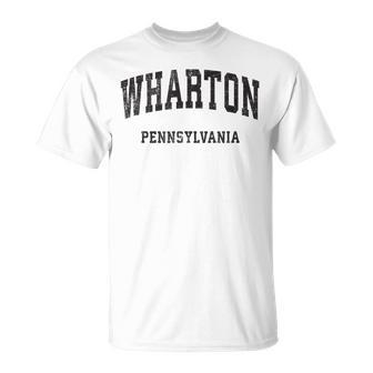 Wharton Pennsylvania Pa Vintage Athletic Sports Design Unisex T-Shirt - Monsterry