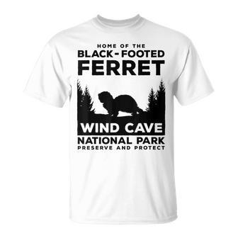 Wind Cave National Park Endangered Black Footed Ferret T-Shirt | Mazezy