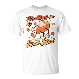 Working On My Dad Bod Thanksgiving Pregnancy Announcement T-Shirt - Thegiftio UK