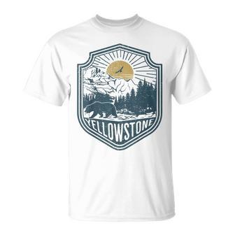Yellowstone National Park Bear Nature Hiking Outdoors T-Shirt - Seseable