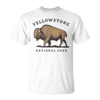 Yellowstone National Park Vintage Buffalo Bison Retro T-Shirt | Mazezy