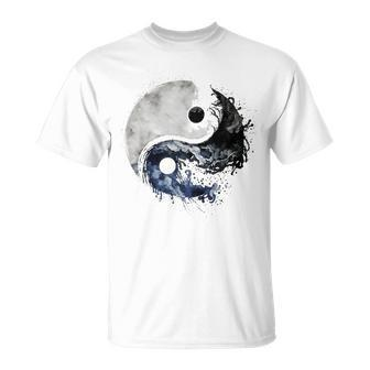 Ying Yang Balance Meditation Water Color Tai Chi Flow State T-Shirt - Monsterry UK
