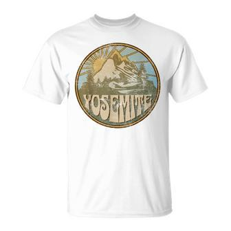 Yosemite California Nature Mountains Hiking Outdoors Vintage Unisex T-Shirt | Mazezy