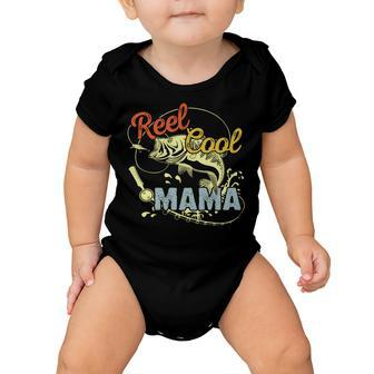 Mothers Day Funny Retro Reel Cool Mama Fishing Lover   Gift For Women Baby Onesie