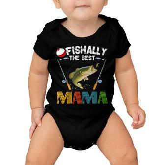 Ofishally The Best Mama Fishing Rod Mommy Funny Mothers Day   Gift For Women Baby Onesie