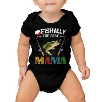 Ofishally The Best Mama Fishing Rod Mommy Funny Mothers Day  Gift For Womens Gift For Women Baby Onesie
