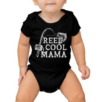 Retro Reel Cool Mama Fishing Fisher Mothers Day Gift For Women Baby Onesie | Mazezy