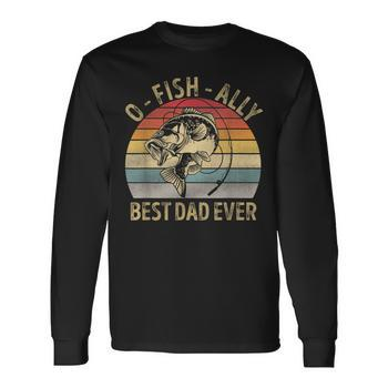 Ofishally Best Dad Ever Retro Fisherman Fishing Men's Back Print T