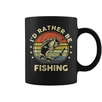Fishing Bass Fish Dad I'd Rather Be Fishing T-Shirt - Monsterry