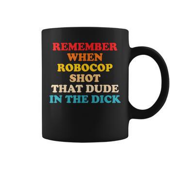 T-shirt Cult Anni '80 Con Frase 'Robocop Shot That Dude In The Dick', Gildan Cotone