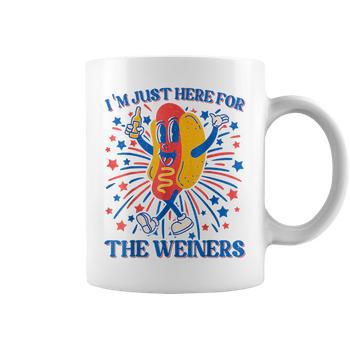 Ipeepz Hot Dog I'm Just Here for The Wieners 4th of July Shirt