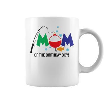 Mom Of The Birthday Boy 1St Birthday Fishing Theme Boy Womens Back Print  T-shirt