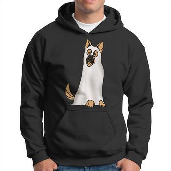 German Shepherd Cute Dog Wearing Ghost Halloween Halloween T Shirt Mazezy