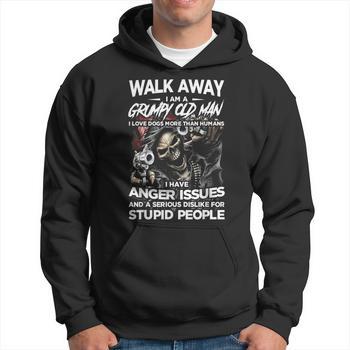 Walk Away I Am A Grumpy Old Man I Love Dogs More Than Humans T