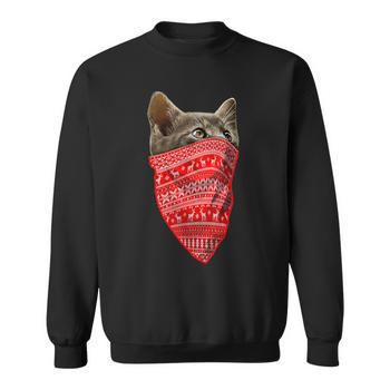 Romose Women's Long Sleeve Sweatshirt, 3D Cat Pattern, Casual Pullover, Size 4XL - View #2