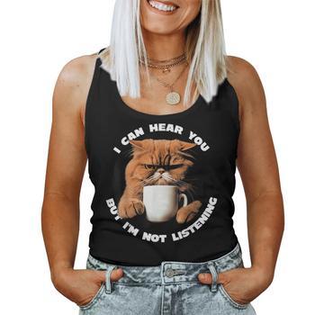 "I Like Cats And Coffee" Women's Short Sleeve Graphic Tee - Soft Cotton Blend Funny Novelty T-Shirt - View #3